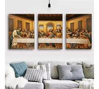 3 Pack 5d Diamond Painting Kits for Adults The Last Supper 3 Piece Full Drill Large Size Diamond Embroidery Painting Crystal Rhinestone Cross Stitch Pictures for Home Wall Decor Square 90x40cm Y6227
