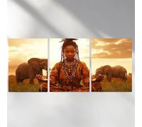 3 Pack 5D Diamond Painting Woman Dimond Art for Adults, Elephant Crystal Rhinestones Cross-Stitch Squarefor Wall Art Supplies Room Decor 16x24in a-289