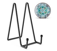 3 Pack 6 Inch Plate Stands for Display Picture - Vinyl Table Top Display, Decorative Metal Frame Holders for Book , Photo and Platter, Tabletop Art, Black 3 Packs