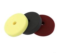 3-Pack 6 Inch Polishing Pad Set, Coarse Medium Fine Sponge Buffing Pads for Car-Waxing, Cone-Design for Eccentric-Polishers with 125mm Backing Plate
