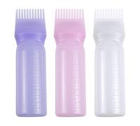 3-Pack 6 Oz Root Comb Applicator Bottles - Graduated Scale Hair Dye & Treatment Dispensers, Precision Comb-Top for Even Application, Leak-Proof Salon Home Tools
