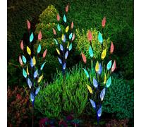 3 PACK 60 LED BRANCH LEAF TREE MULTI COLOURED SOLAR POWERED OUTDOOR GARDEN LIGHT