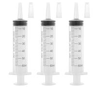 3 Pack 60ml Large Syringe Plastic, Pet Feeding Syringe Sterile Package for Scientific Labs, Measurement, Dispensing, Watering, Refilling