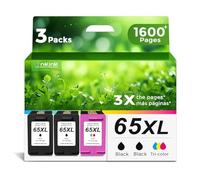 3-Pack 65XL 65 XL Compatible Ink Cartridge Replacement for HP Ink 65 HP65 XL HP65XL Black Color Combo to Envy 5055 5000 5052 5010 5070 5014 3755 3700 3772 2600 3752 2652 2655 2622 2640 Printer