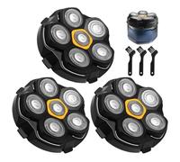 3 Pack 6D Magnetic Head Shaver Replacement Heads for DOAO Kensen JoyKoi Kibiy AEXIRI Shaver, Magnetic 6 Blade Head Shavers for Men, Electric Razor Flexible Blades Wet & Dry Shaving