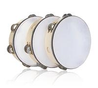 3 Pack 8 inch Tambourine for adults Hand Held Tambourine Drum Bell Metal Jingles Tambourine Instrument for Church, Party, KTV, Musical Educational (Single Row)