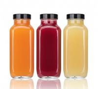 3 Pack 8 oz/250mL Glass Juice Bottles with Lids & Labels, Reusable Travel Juice Storage Containers, Clear Glass Drink Jars for Juicing, Water, Ginger, Wellness Shots - Leakproof, Dishwasher Safe