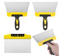 3 Pack 8" Wallpaper Scraper Set, 200mm Wide Flexible Stainless Steel Wallpaper Scraper, Durable Drywall Taping Knife Tool with Non-Slip Grip Handle for Removing Wallpaper, Filling Putty, DIY Projects