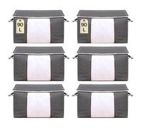 3 Pack 90L Clothes Storage Bags Large Storage Box Packing Boxes for Moving House With Reinforced Handle Clear Window for Clothes Duvet Blankets Bedding (3, 90L)