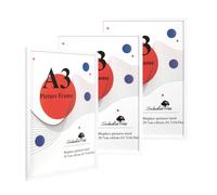 3 Pack A3 Frame White, A3 Picture Frame, White Picture Frames 29.7 x 42 cm, A3 Picture Frames with Wall Hanging, Wooden A3 Photo Frame