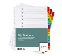 [3 Pack] A4+ Extra Wide 12 Part File Dividers A4+ Extra Wide 12 Part Numbered Subject Dividers Multipunched Reinforced Colour Tabs 150gsm