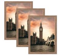 3 Pack A4 Photo Frame, 21× 29.7 cm, Picture Frames with Plexiglass Window for Tabletop and Wall Mounting, Ideal for Certificates, Documents, Family Photos