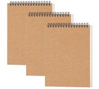 3 Pack A4 Sketch Books, 120G/M², 180 Pages /90 Sheets, Spiral Bound Sketchbook, Kraft Cover Hardback Sketch Pad for Students Artists, Sketch Book for Landscape, Artist Painting, Watercoulor (A4)