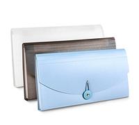 3 Pack A5 13Pockets Expanding File Organiser with Elastic Cord Button, Portable Plastic Document Wallets for Receipts Bills Coupons Cards, Small Accordion Folder