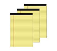3 Pack A5 Notebook, Lined Post It Notes, Memo Notepad Lined Paper, Refill Pads, Large Capacity A5 Journal Notebooks for Writting, Drawing,Math, Sketching(Each 50Sheets,Total 300 Pages) (Yellow)
