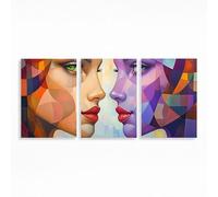 3 Pack Abstract Diamond Art Kits Adults, 5D Face Diamond Painting Full Drill Kits 12x18Inches Rhinestone Paint by Numbers, Crystal Art Embroidery Cross Stitch for Home Decor Gifts for Women PZSH-4236