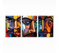 3 Pack Abstract Diamond Art Kits Adults, 5D Face Diamond Painting Full Drill Kits 16x24 Inches Rhinestone Paint by Numbers, Crystal Art Embroidery Cross Stitch for Home Decor Gifts for Women PZSH-3859