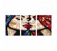 3 Pack Abstract Diamond Art Kits Adults, Kiss Diamond Painting Kit, Full Drill Paint by Numbers for Adults 30x45cmx3Pack, Rhinestones Embroidery Cross Stitch Wall Art for Room Decor Gifts Model-2486