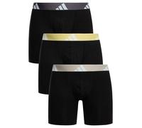 3 Pack Active Flex Cotton Boxer Briefs Black (Beige/Yellow/Grey) S