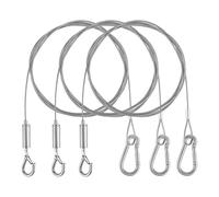 3 Pack Adjustable Picture Hanging Wire with Hooks, 2 m*1.5 mm Stainless Steel Picture Wire, Heavy Duty Pictures Hanging Cord for Hanging-Pictures, Mirrors, Light Lamp, Artwork