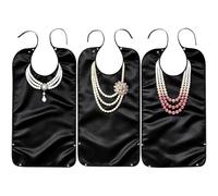 3 Pack Adult Bibs for Women, 33.5 x 17.7 in Waterproof Bibs with Crumb Catcher, Elegant Pearl Pattern Clothing Protector with Adjustable Snaps, Washable Reusable Eating Bib for Elderly Nursing Home