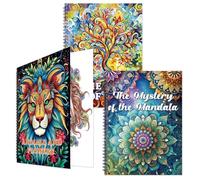 3 Pack Adult Colouring Book, 60 Page Mandalas, Animal & Tree Patterns, Spiral Bound Mindfulness Colouring Books for Women Men Relaxation and Teens Stress Relief