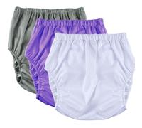 3 Pack Adult Diaper Covers,Leakproof Incontinence Underwear Washable Reusable Waterproof Adults Plastic Pants Diaper Cover Incontinence Panties Unisex(Gray+Purple+White,X-Large)