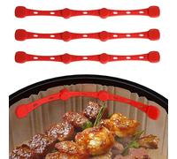 3 Pack Air Fryer Magnet Clips, Heat Resistant Silicone Buckles for Securing Parchment Paper, Reusable Air Fryer Accessories Universal, Food Grade Safety Design