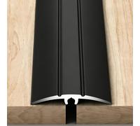 3-Pack Aluminum Floor Transition Strip, 35" Door Threshold for 0 to 0.67in Height Difference, Metal Floor Edge Trim for Wood to Tile, Laminate, Carpet(Black,50mm(2in))