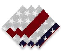 3 Pack American Flag Bandana for Women Men & Dog Gift Packaging - 4th of July Accessories Scarf Headband Neckerchief - Large Red White Blue Hair Face Covering