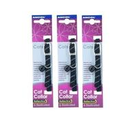 (3 Pack) Ancol - Reflective Softweave Cat Collar Black