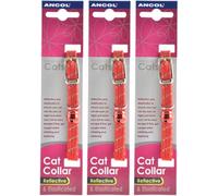 (3 Pack) Ancol - Reflective Softweave Cat Collar Red