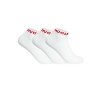 HUGO Men's 3 Pack Ankle Socks, White