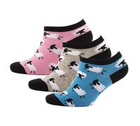 3 Pack Ankle Socks, Women's Trainer Socks, Sheep Accessories, Scotland, UK Size 4-7