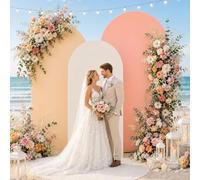 3 Pack Arch Backdrop Stand Covers, 3 Colors, for 5.9FT, 6.6FT, 7.2FT Stand | Arch Backdrop Cover Set, Warm Colors, Stretchy, Machine Washable, Arch Stand Covers for Wedding, Party and Baby Shower