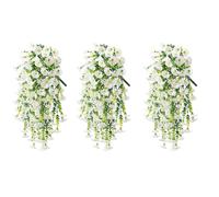 3 Pack Artificial Morning Glory Vines 29.5 Inch UV Resistant Hanging Flowers Silk Fake Plants for Outdoor Garden Wall Porch Wedding Spring Decoration (C)