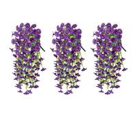 3 Pack Artificial Morning Glory Vines 29.5 Inch UV Resistant Hanging Flowers Silk Fake Plants for Outdoor Garden Wall Porch Wedding Spring Decoration (A)