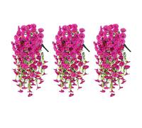 3 Pack Artificial Morning Glory Vines 29.5 Inch UV Resistant Hanging Flowers Silk Fake Plants for Outdoor Garden Wall Porch Wedding Spring Decoration (B)