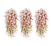 3 Pack Artificial Morning Glory Vines 29.5 Inch UV Resistant Hanging Flowers Silk Fake Plants for Outdoor Garden Wall Porch Wedding Spring Decoration (F)