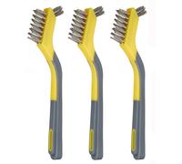 Amazon Basics Stainless Steel Mini Brushes, Soft Grip, 3-Pack, Assorted color