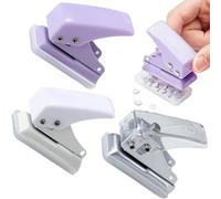 3 Pack Assorted Colour Mini Single Hole Punch, 10 Sheets Heavy Duty Single Hole Puncher Handheld Paper Punch for Office School Scrapbooking Craft Projects