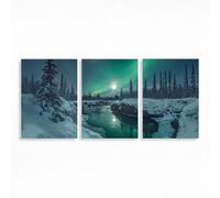 3 Pack Aurora Diamond Art Kits Adults, 5D DIY Winter Diamond Painting Full Drill Kits 30x20in Rhinestone Paint by Numbers, Crystal Art Embroidery Cross Stitch for Home Decor Gifts for Women PZSH-4702