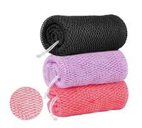 3 Pack Authentic African Net Sponge with Knots, 40 Inches African Exfoliating Net Sponge, Nylon African Bath Sponge, Lightweight & Quick-Drying African Bath Net for Shower, Body Scrub