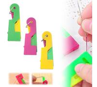 3-Pack Automatic Needle Threader, Quick-Easy Sewing Tool for Embroidery Cross Stitch Quilting, Effortless Eye Threading for Seniors and Beginners