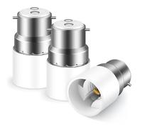 3 Pack B22 to E14 Socket Converter, BC to ES Lamp Base Adaptor, Bayonet to Edison Screw Adapter, 0-250V, 120℃ Heat Resistant, Lamp Socket Converter for LED, CFL Bulbs