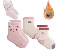 3 Pack Baby Ankle Thick Warm Socks Winter Socks 1-3 Year Indoor Crawling Socks Ankle Crew Socks Cartoon Animal Infant Terry Socks for Baby Boys Girl
