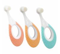3-Pack Baby Toothbrush for 0-3 Years - 10,000 Super Soft Bristles for Gentle Gum Care, Teething Brush with Soothing Rings - Original Toddler Design for Infants, Babies & Kids