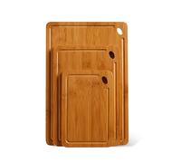 3-Pack Bamboo Cutting Boards Set - 15x10, 12x8, 9x6 in - Double-Sided