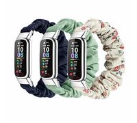 3 Pack Bands for Fitbit Luxe Bands for Women,Scrunchie Stretchy Strap Cute Elastic Sport Replacement Fabric Cloth Wristband for Fitbit Luxe Fitness and Wellness Tracker