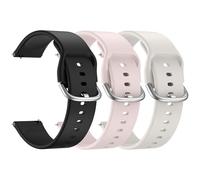 3-PACK Bands for Withings ScanWatch 2 38mm/ScanWatch Light/Steel HR 36mm/Withings Move/Move ECG/Steel Watch Bands, 18mm Soft Silicone Sport Replacement Strap for Women Men (Black+Pink+Starlight)